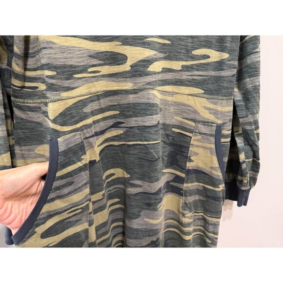 Natural Life Green Camo Pajama Jumpsuit Women's XS Oversized 100% Cotton Lounge - Picture 4 of 7